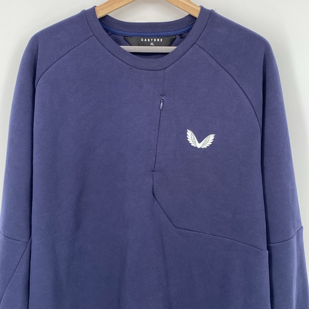 Castore Men's Crew Neck Pullover Zippered Chest Pocket Sweatshirt XL - Picture 2 of 9